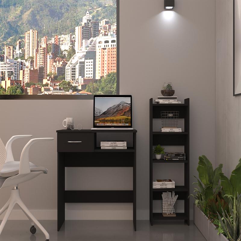 Desk Setup Workspace - Black Home Office Set, 2-Piece, 1