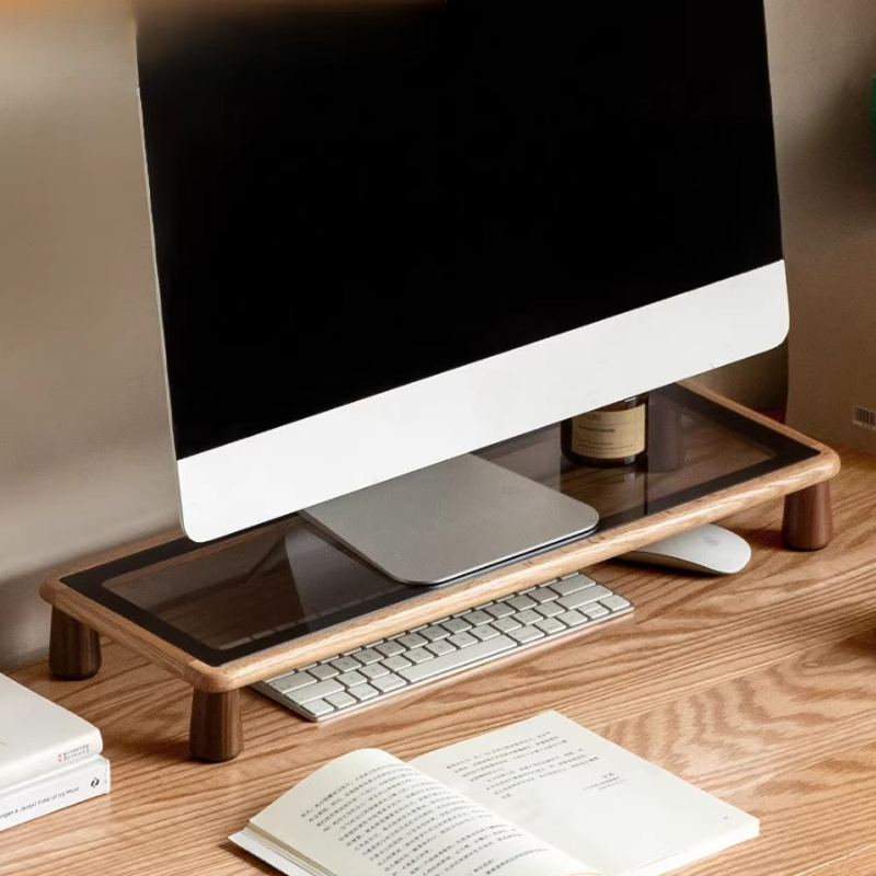 Monitor Riser Wood - Solid Wood Desktop Monitor Stand Riser