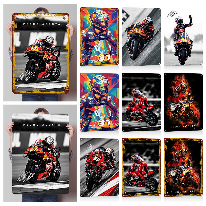 Desk Setup Poster - Pedro Acosta MotoGP Metal Posters Customizable