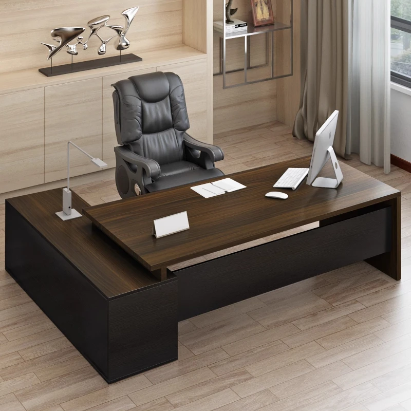 Desk Setup In Office - Office Desk Executive Style Ergonomic Setup