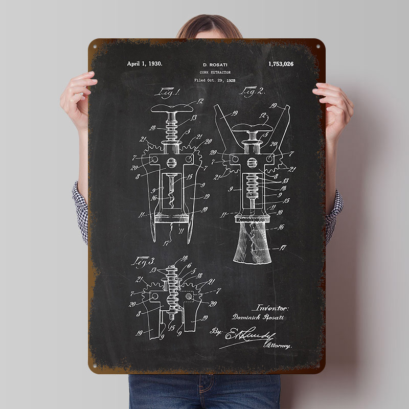 Desk Setup Vintage - 1928 Cork Extractor Tinplate Posters Customizable