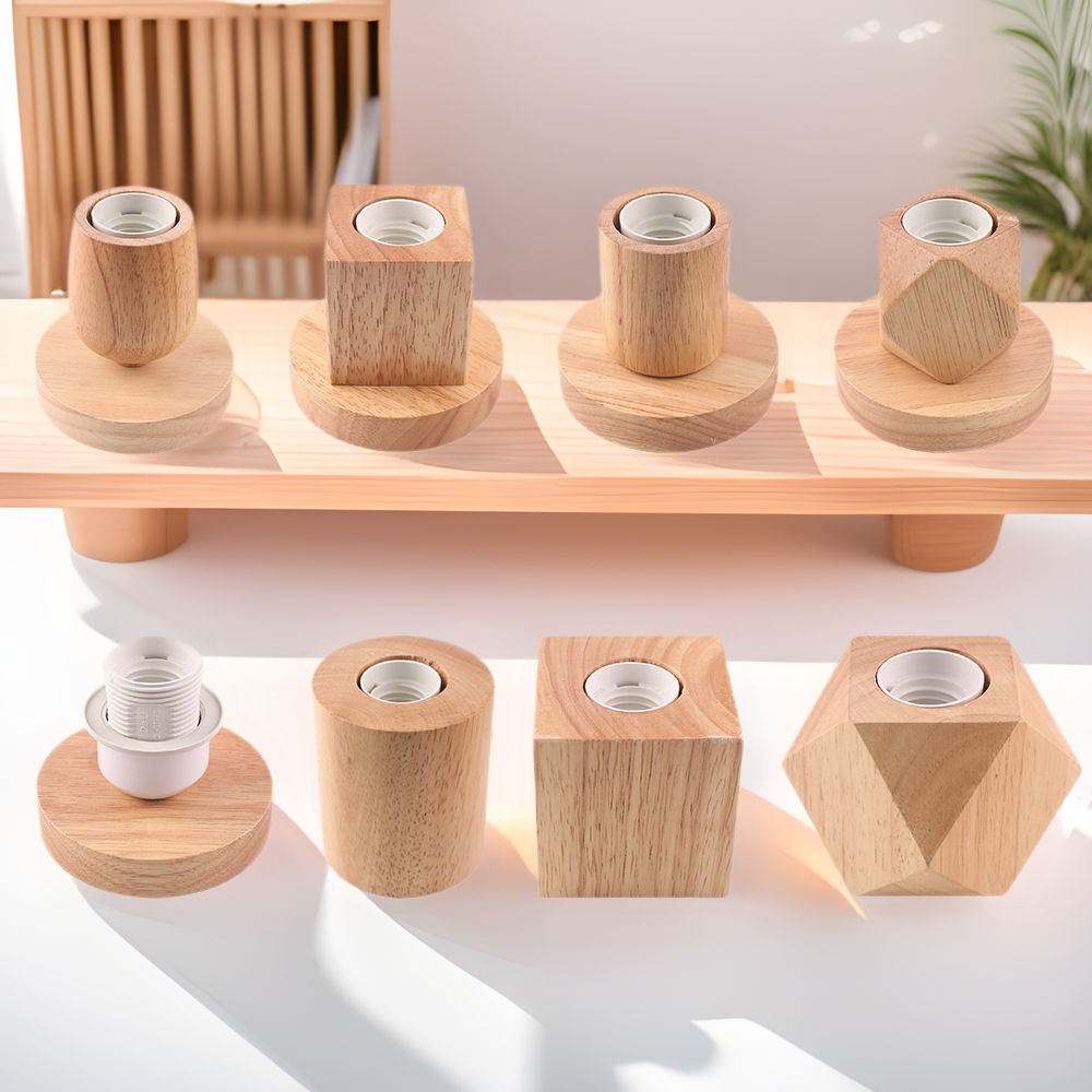 Desk Setup Vintage - Retro Wood Table Lamp E27 Socket