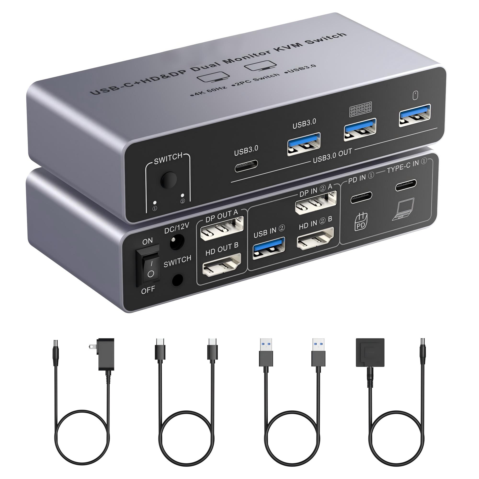 HDM DP KVM Switch 2 Monitor 2  - Dual Monitor Desk Setup recensie en prijs