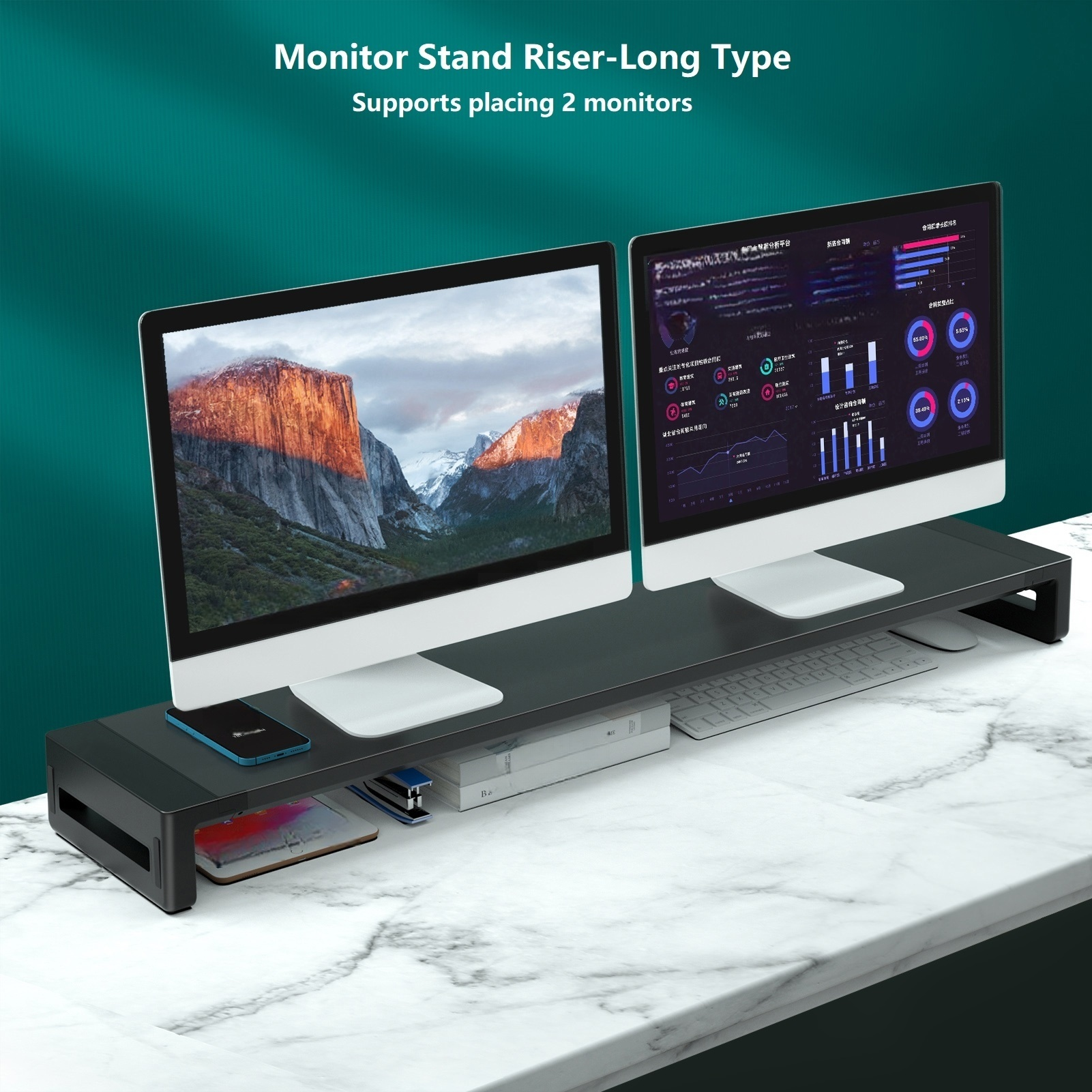 Dual Monitor Stand Riser, Exte - Dual Monitor Desk Setup recensie en prijs