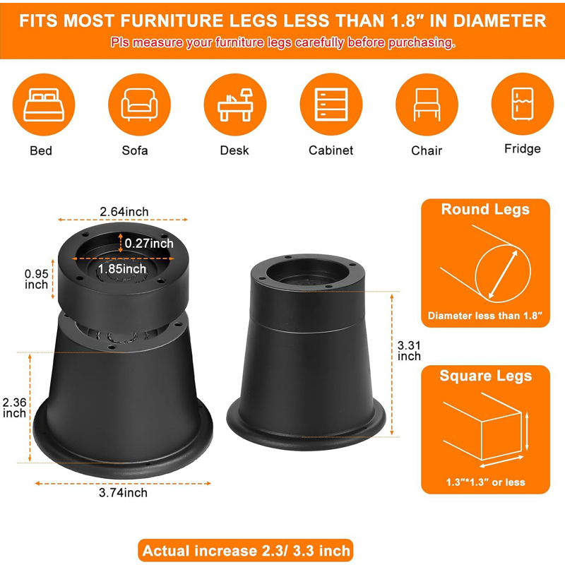 4Pcs Heavy Duty Furniture Rise - Desk Setup Riser recensie en prijs