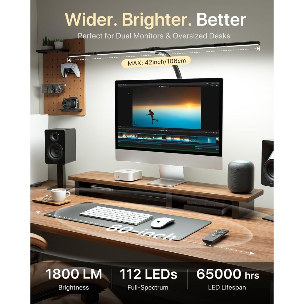 42-inch LED Desk Lamp with Adj - Dual Monitor Desk Setup recensie en prijs
