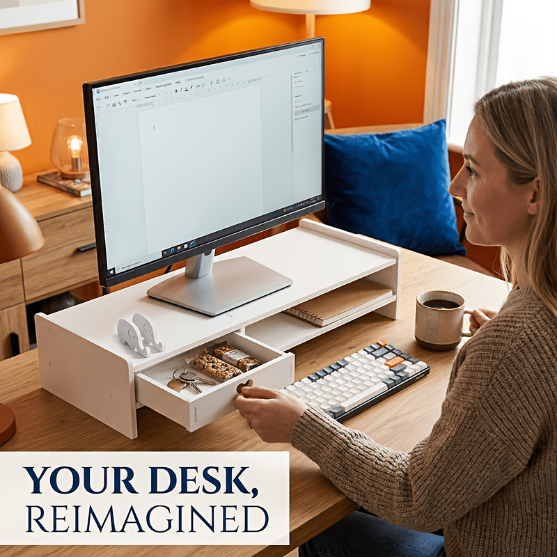 Minimalist White PVC Monitor S - Desk Setup Riser recensie en prijs