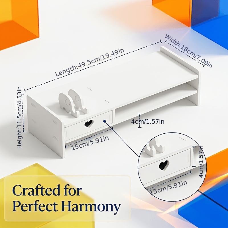 Minimalist White PVC Monitor S - Desk Setup Riser recensie en prijs