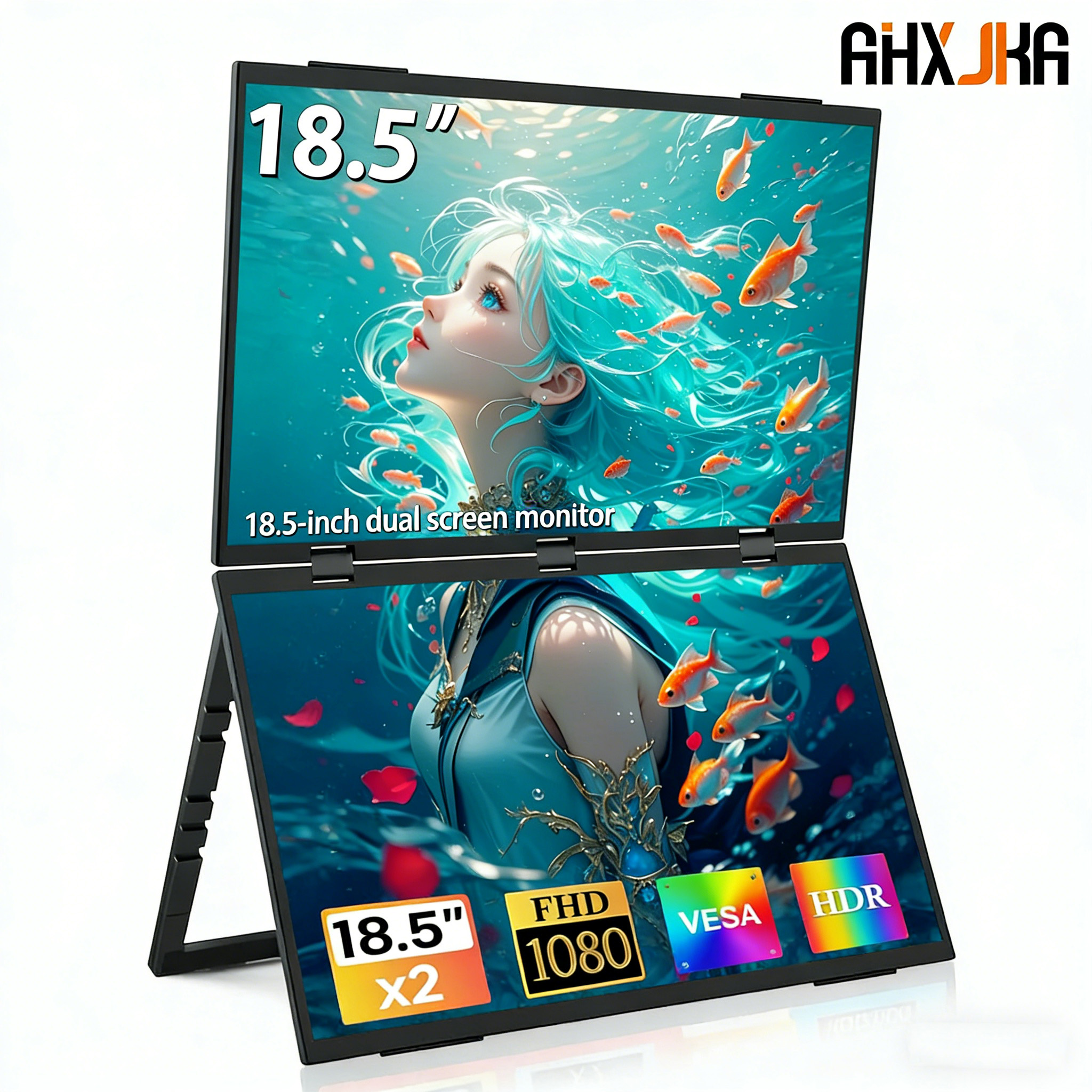 AHXJKA 18.5-Inch 100Hz Dual Sc - Dual Monitor Desk Setup recensie en prijs
