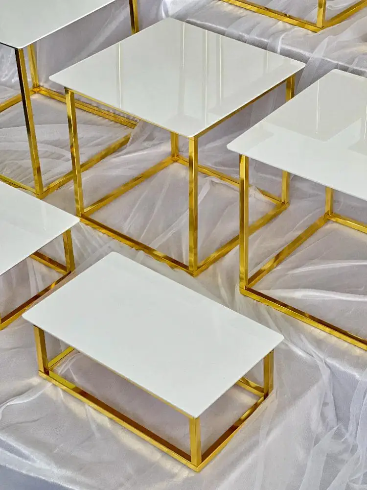 12-20 PCS Luxury Gold Frame Wh - Desk Setup Riser recensie en prijs