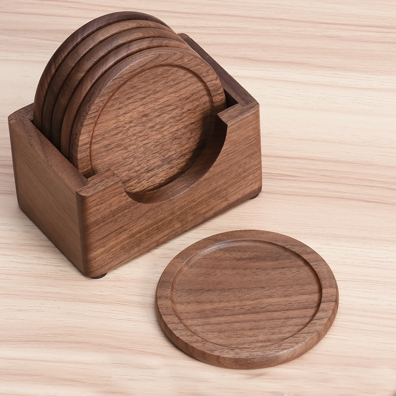 Walnut Dark Coaster Set of 6 P - Desk Setup Dark recensie en prijs
