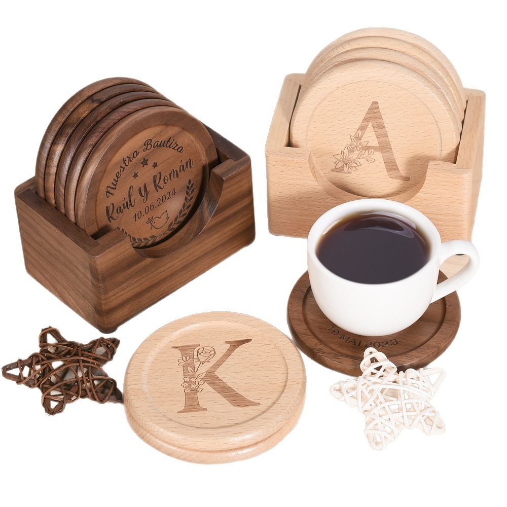 Walnut Dark Coaster Set of 6 P - Desk Setup Dark recensie en prijs