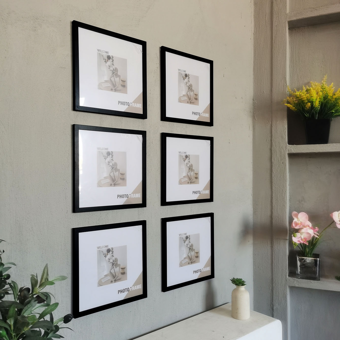 3Pcs Wood Square Photo Frames  - Desk Setup Poster recensie en prijs