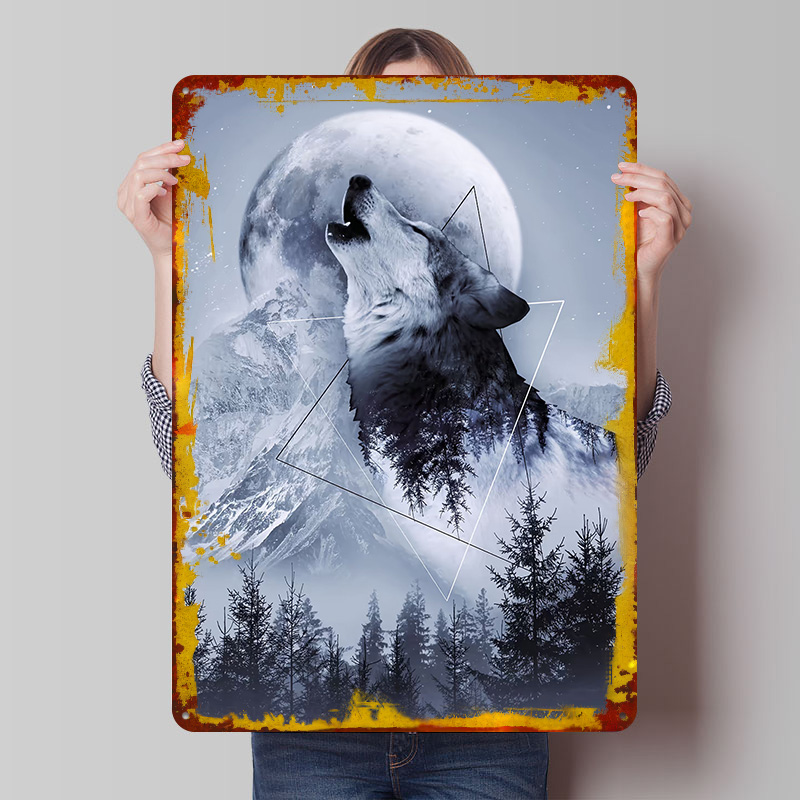 Howl With the Wolf Tin Poster  - Desk Setup Poster recensie en prijs