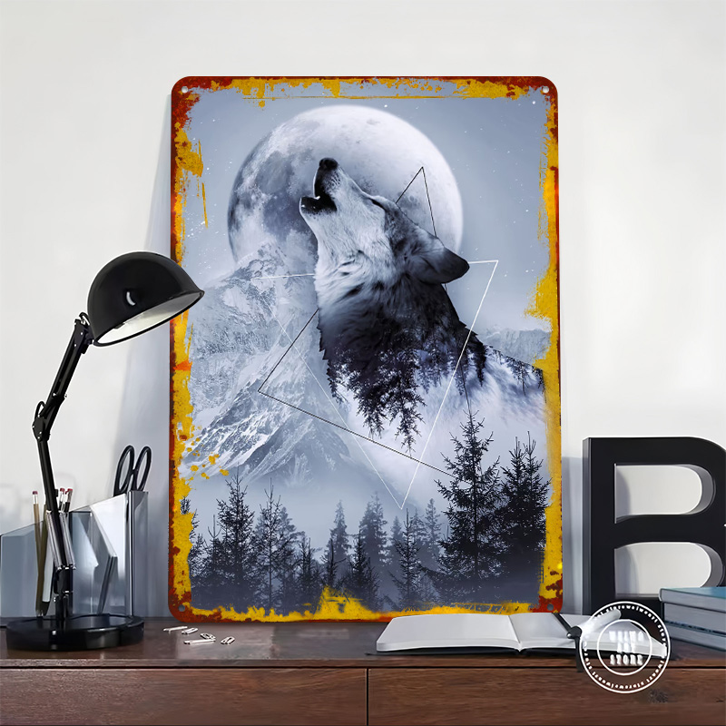 Howl With the Wolf Tin Poster  - Desk Setup Poster recensie en prijs