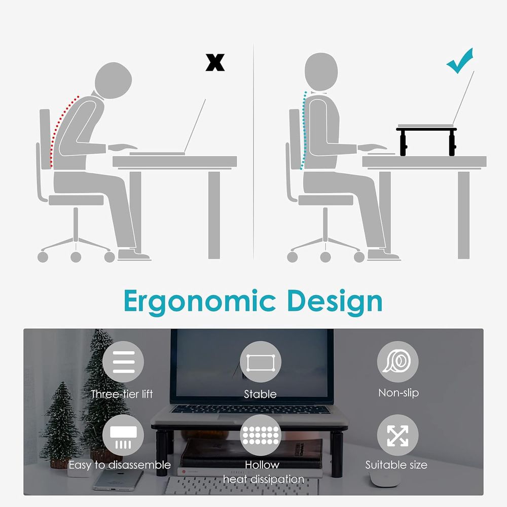 TV/Monitor Riser Desktop Stand - Monitor Riser Wood recensie en prijs