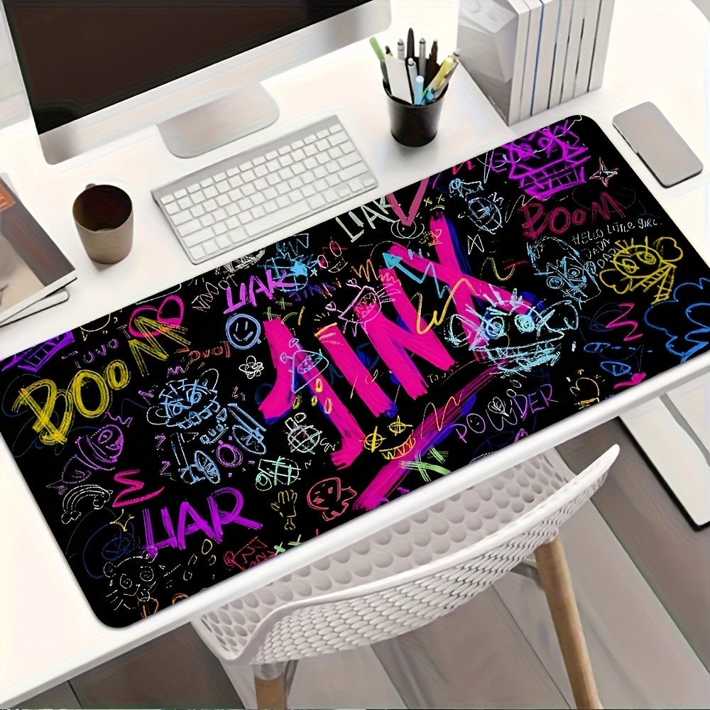 Vibrant Doodle Text Gaming Mou - Desk Setup Art recensie en prijs