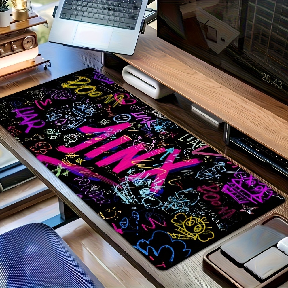 Vibrant Doodle Text Gaming Mou - Desk Setup Art recensie en prijs
