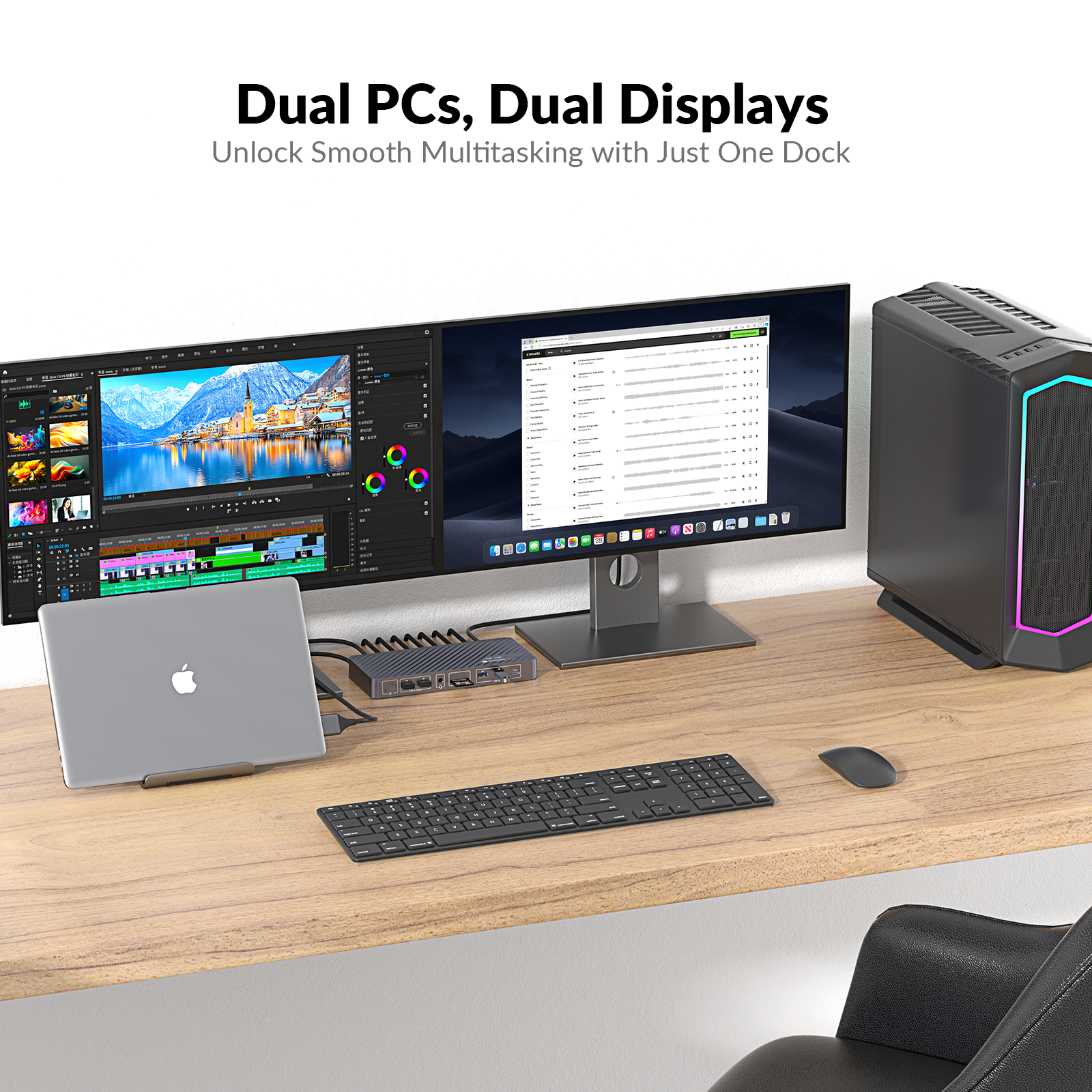 USB-C Docking Station for MacB - Dual Monitor Desk Setup recensie en prijs