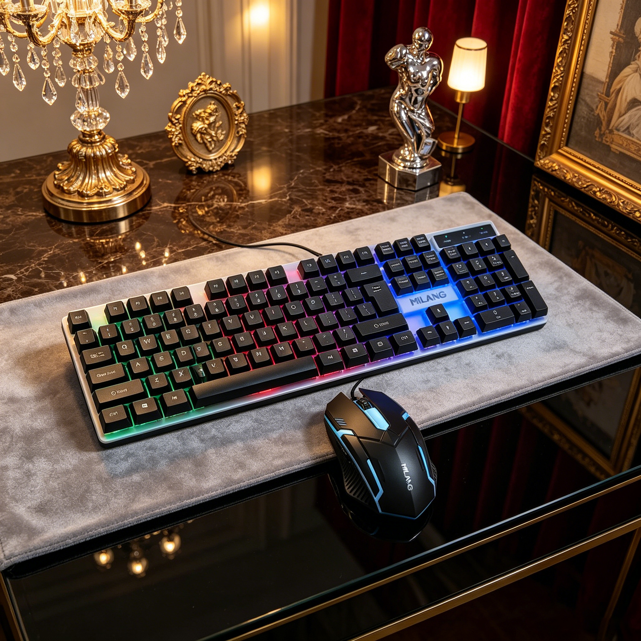 Wired RGB Backlit Keyboard Mou - Desk Setup Study recensie en prijs