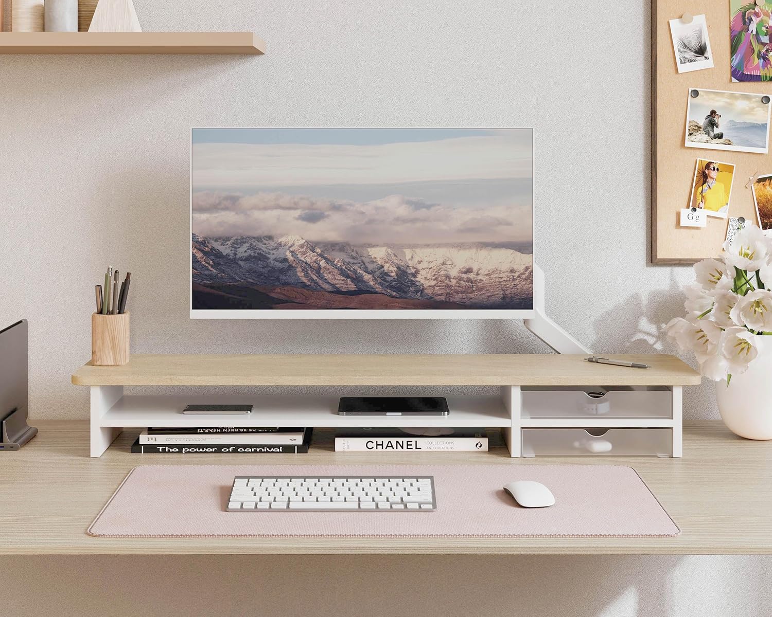 Monitor Stand, Dual Monitor Ri - Monitor Riser Wood recensie en prijs