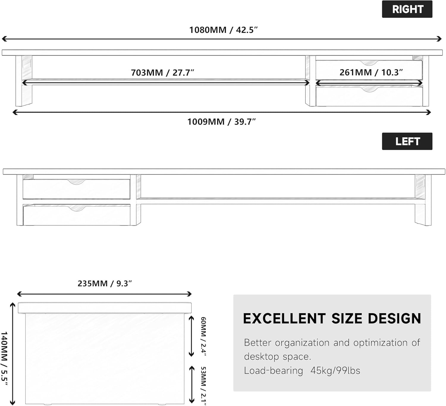 Monitor Stand, Dual Monitor Ri - Monitor Riser Wood recensie en prijs