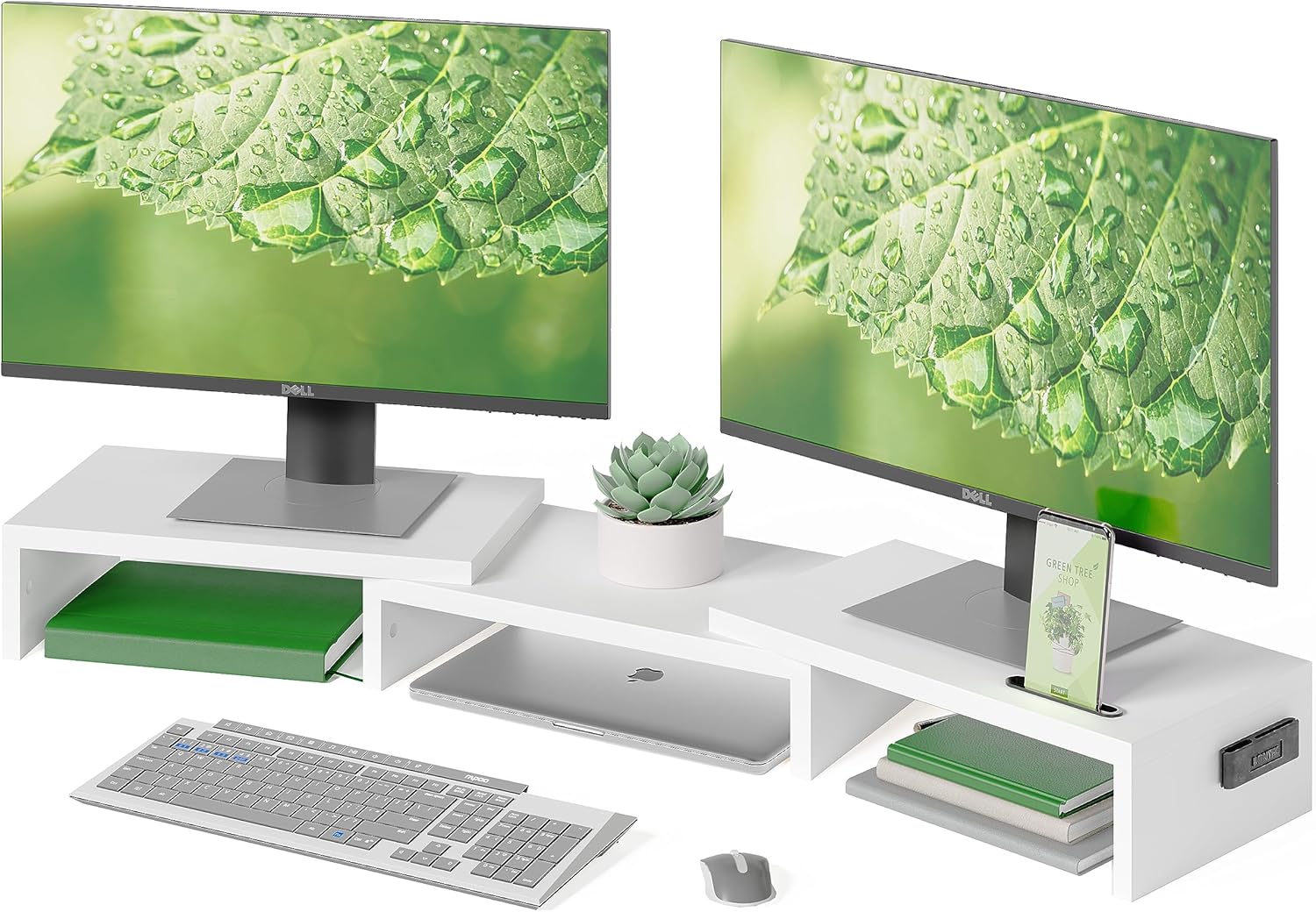 Adjustable Dual Monitor Stand  - Monitor Riser Wood recensie en prijs