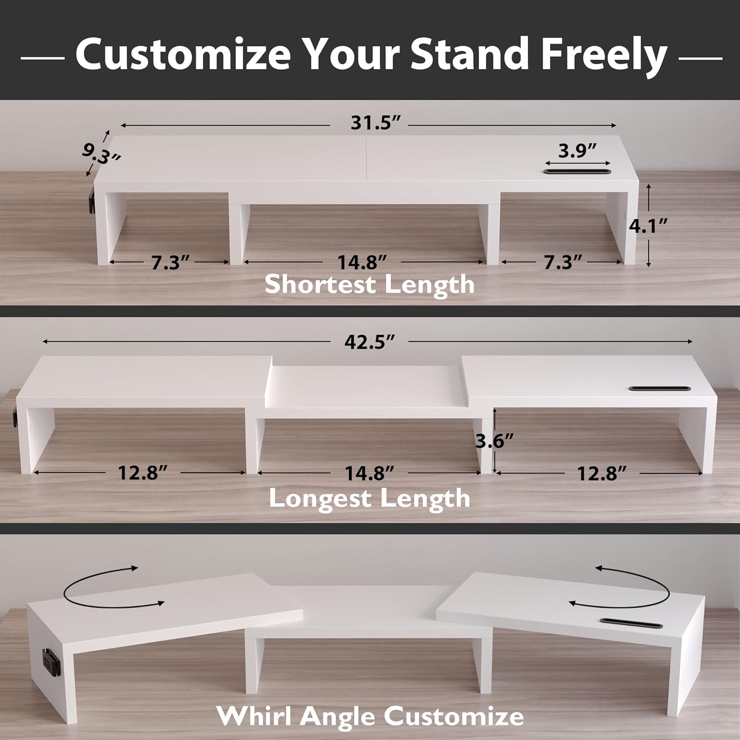 Adjustable Dual Monitor Stand  - Monitor Riser Wood recensie en prijs