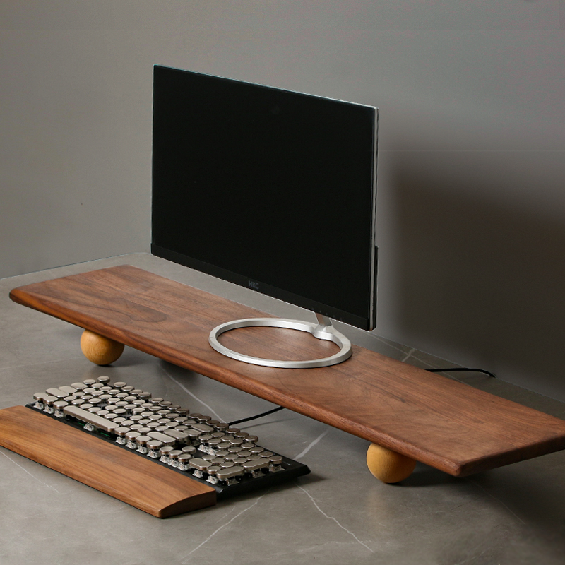 Natural Wood Desktop Riser Dua - Dual Monitor Desk Setup recensie en prijs