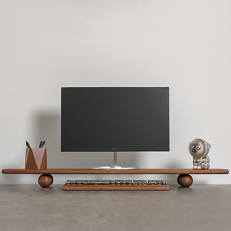 Natural Wood Desktop Riser Dua - Dual Monitor Desk Setup recensie en prijs