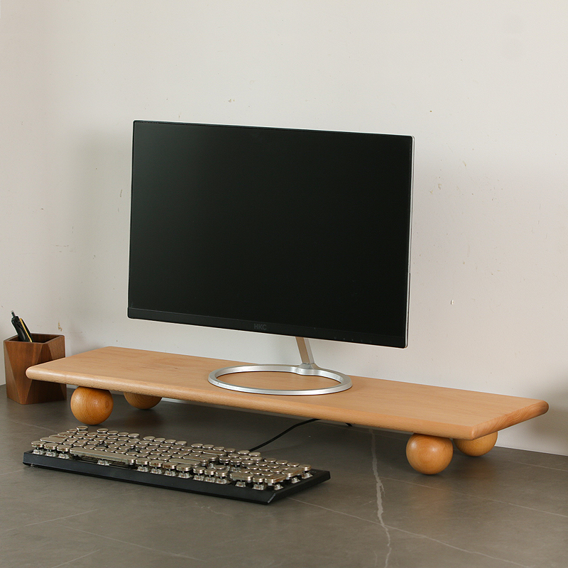 Solid Wood Monitor Riser Lapto - Desk Setup With Laptop And Monitor recensie en prijs