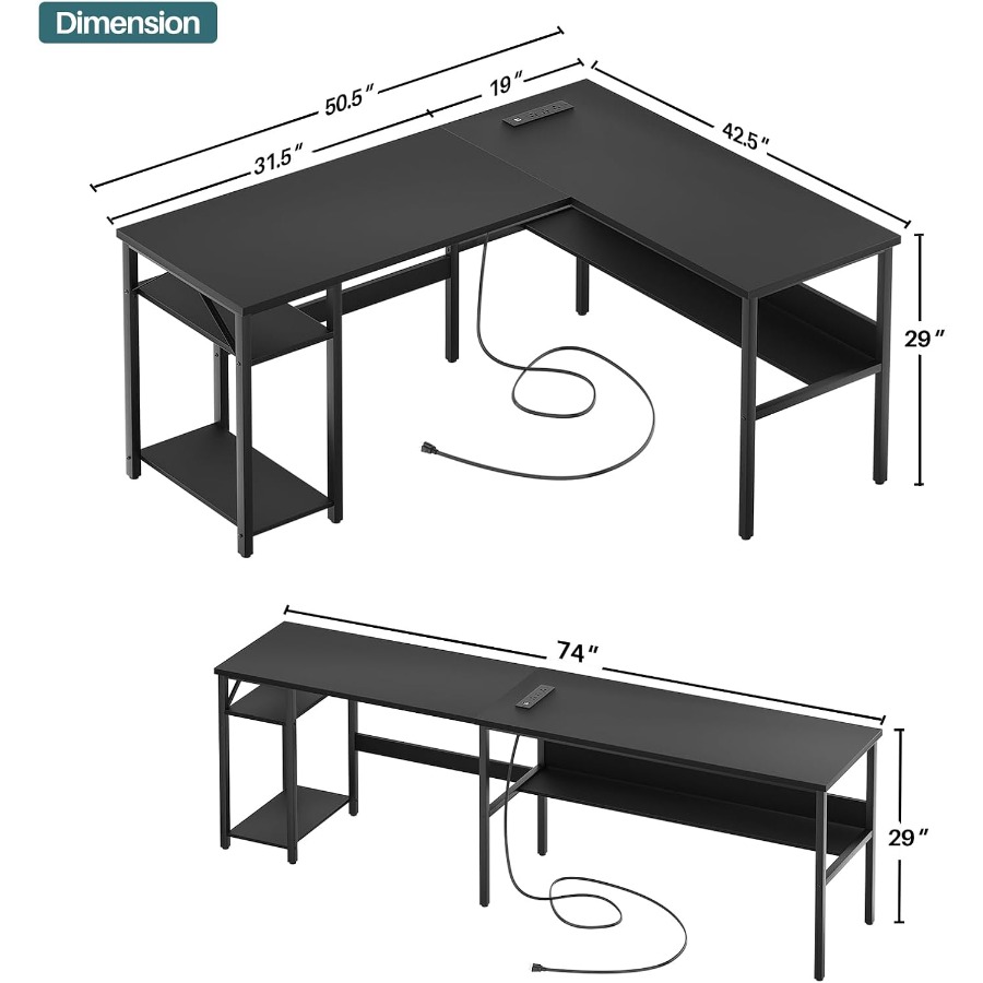 Reversible L Shaped Desk with  - Desk Setup In Office recensie en prijs