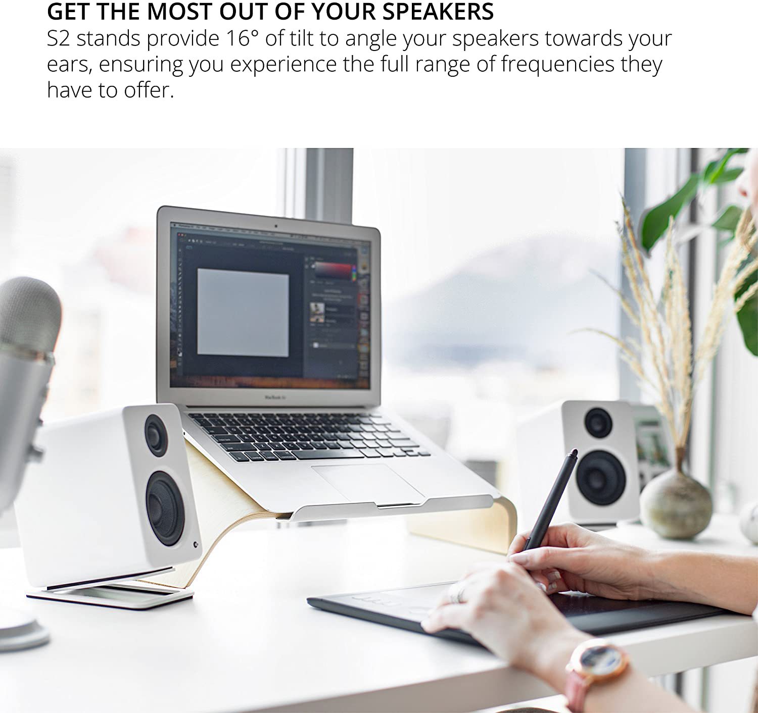 2pcs Desktop Speaker Stands fo - Desk Setup With Speakers recensie en prijs