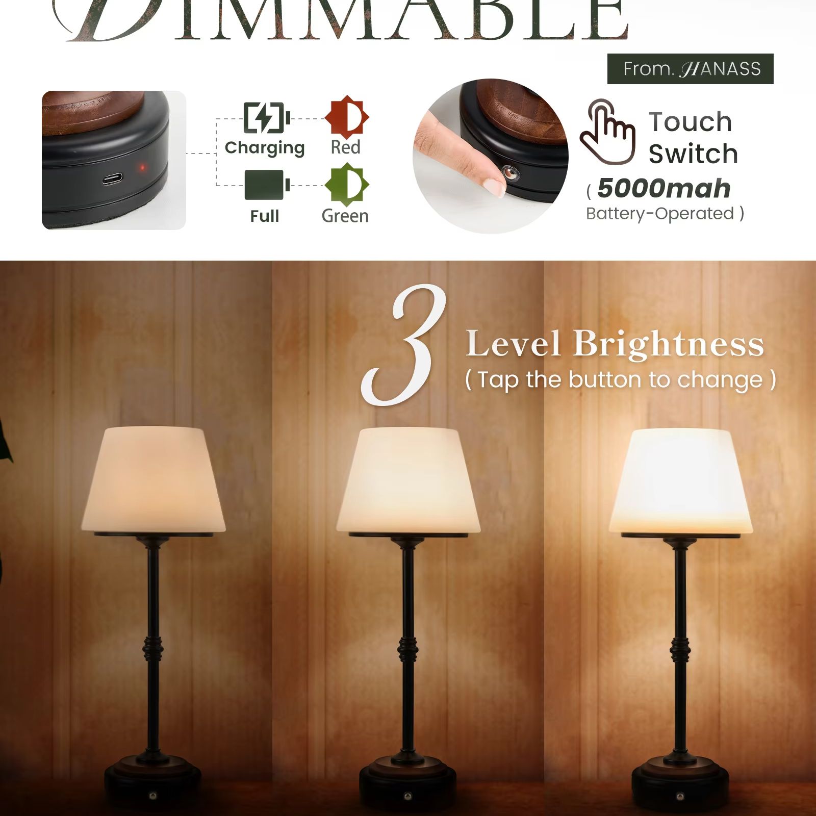 Cordless Table Lamps Set of  5 - Desk Setup Study recensie en prijs