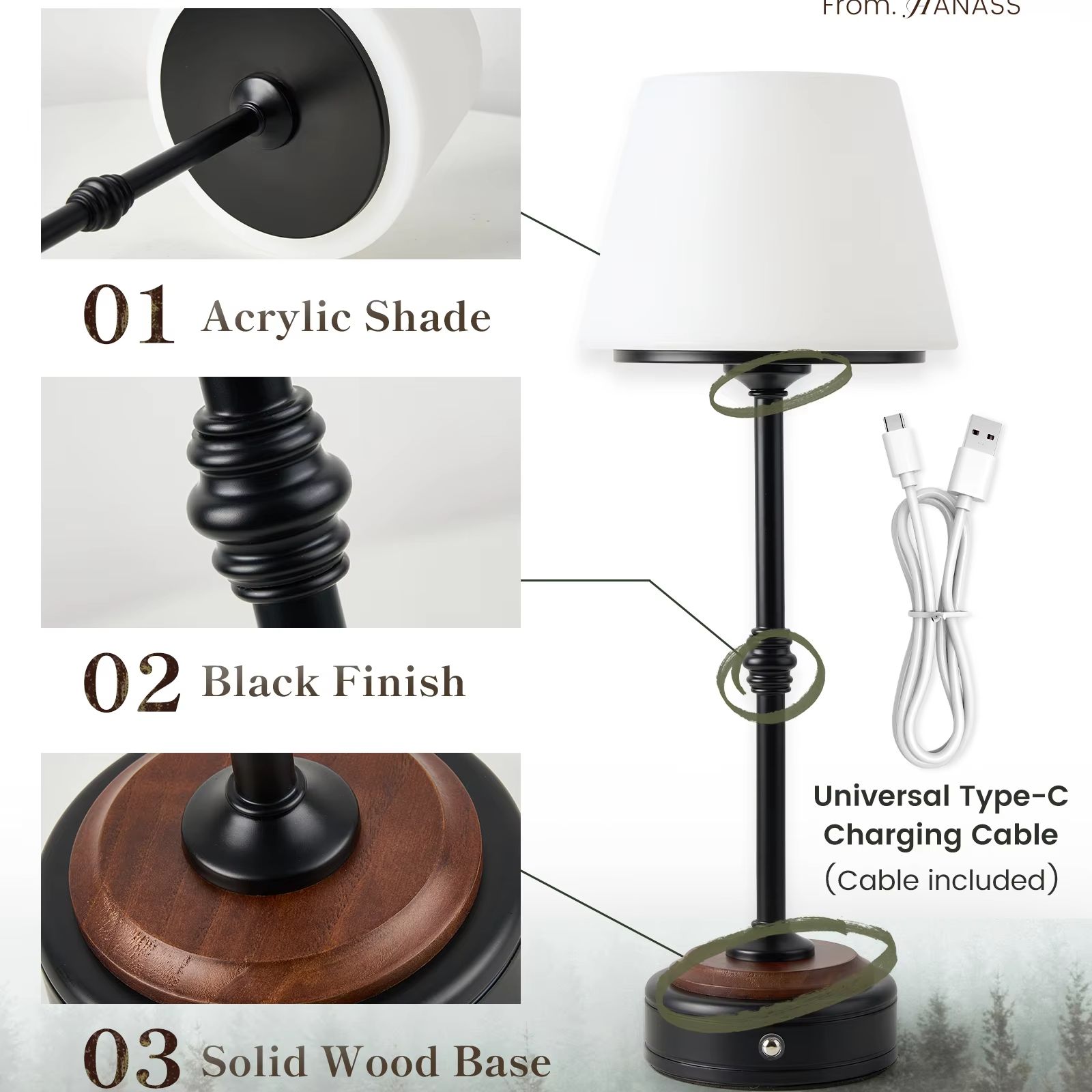 Cordless Table Lamps Set of  5 - Desk Setup Study recensie en prijs