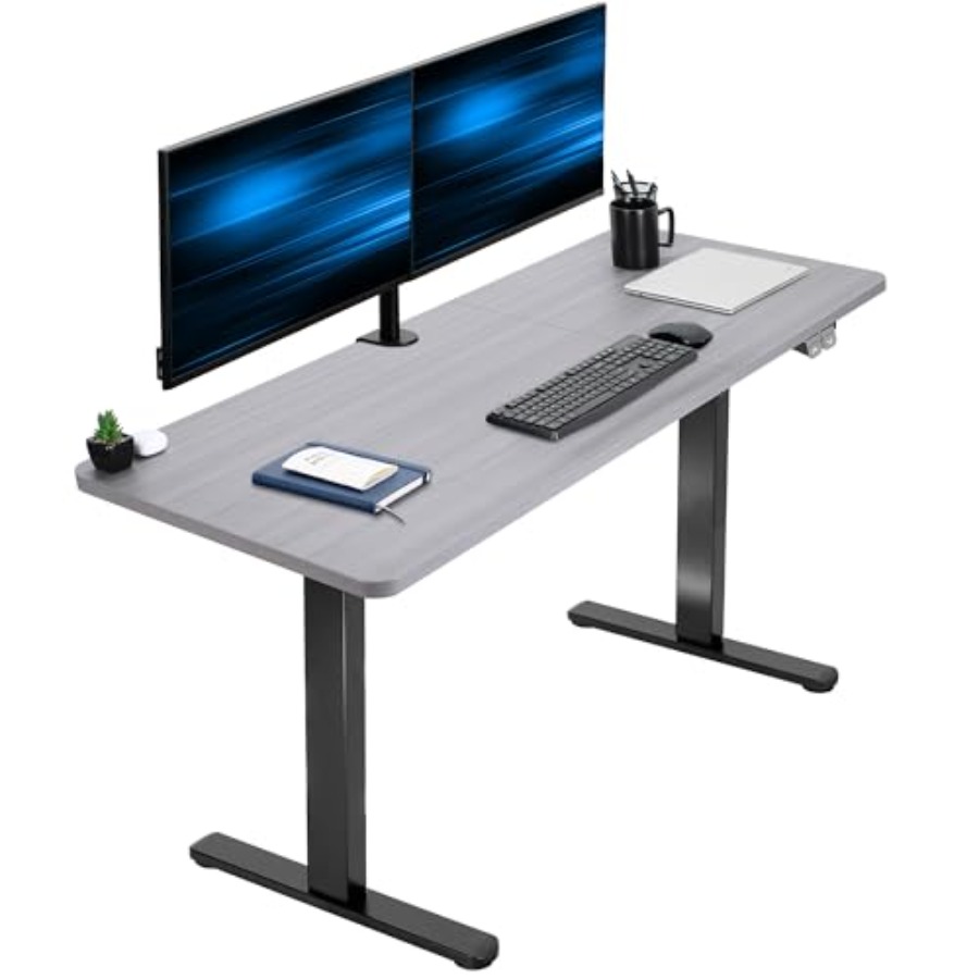 Electric 60 x 24 inch Stand Up - Desk Setup Dark recensie en prijs