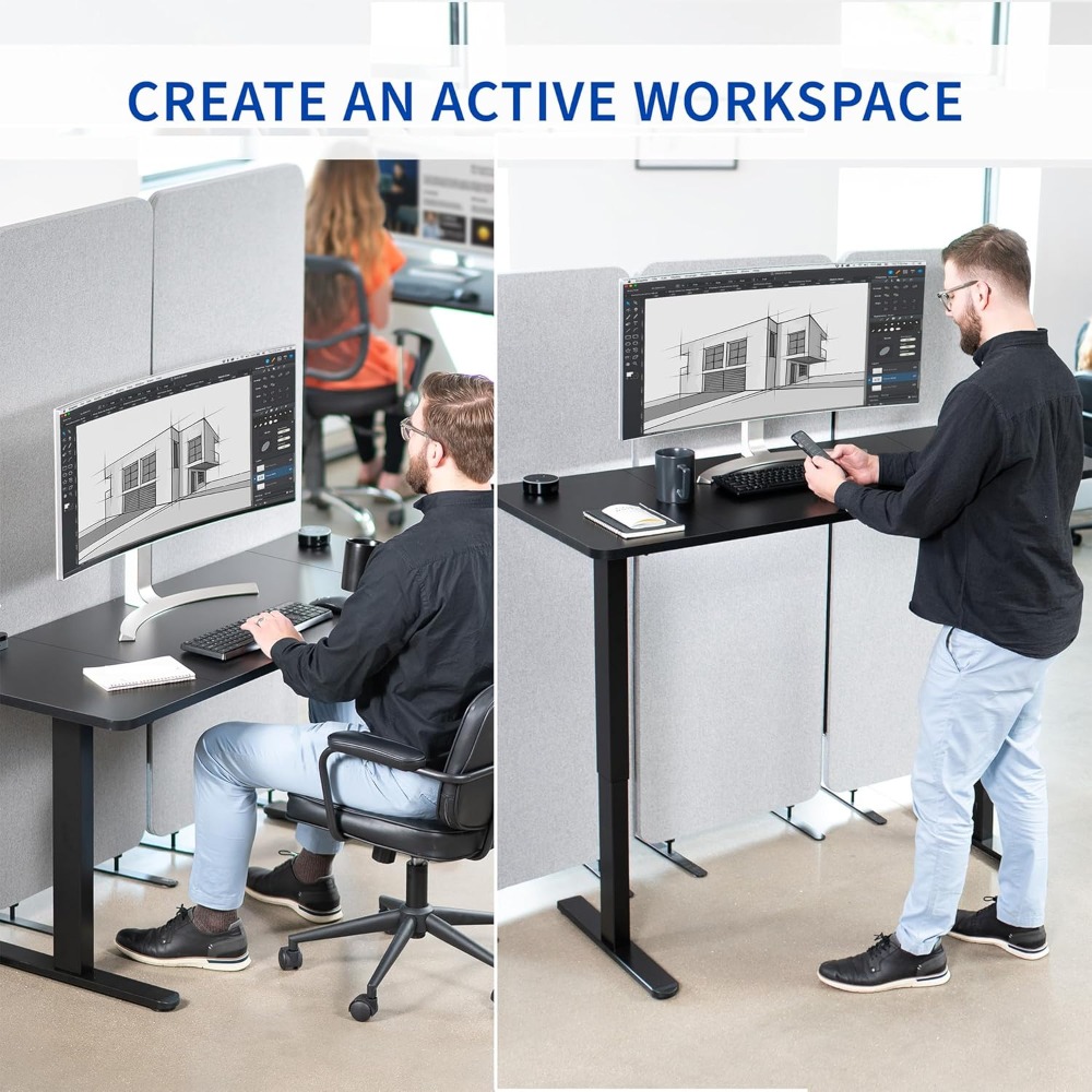 VIVO Electric 60 x 24 inch Sta - Desk Setup Dark recensie en prijs
