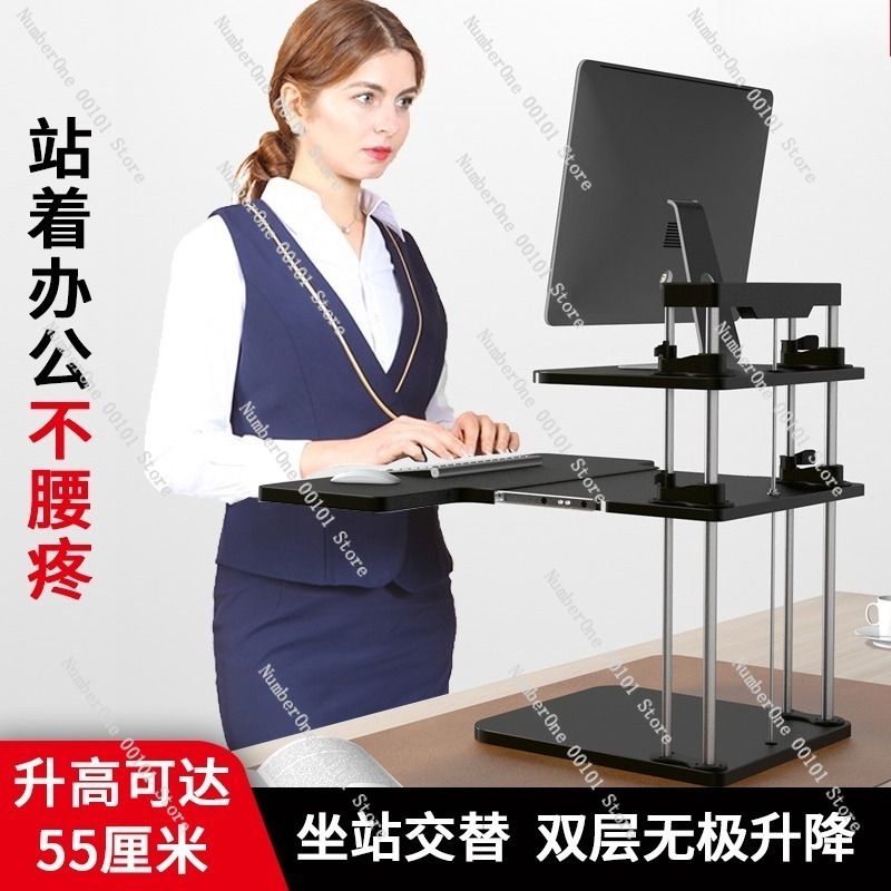 Height-Adjustable Standing Des - Desk Setup With Laptop And Monitor recensie en prijs