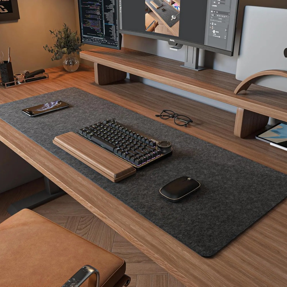 Felt Desk Mat Computer Mat for - Desk Setup Dark recensie en prijs