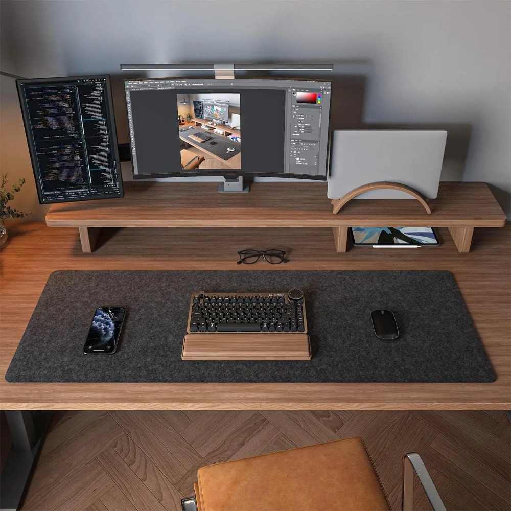 Felt Desk Mat Computer Mat for - Desk Setup Dark recensie en prijs