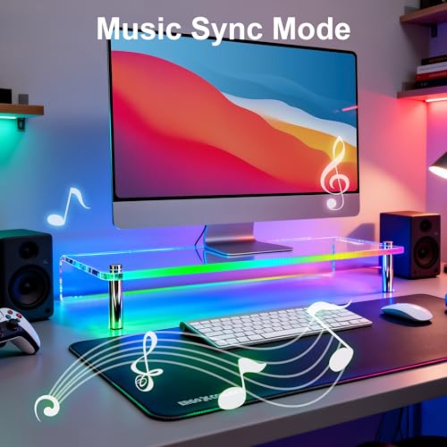 Acrylic Monitor Stand with WRG - Desk Setup With Laptop And Monitor recensie en prijs