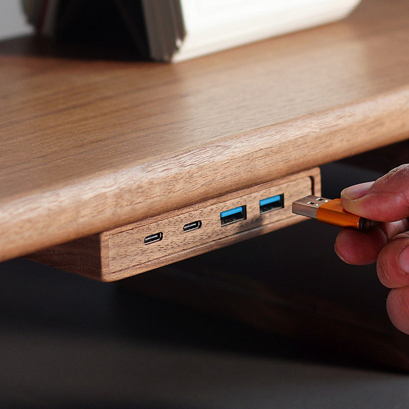USB 3.2 Hub with Self-Adhesive - Monitor Riser Wood recensie en prijs
