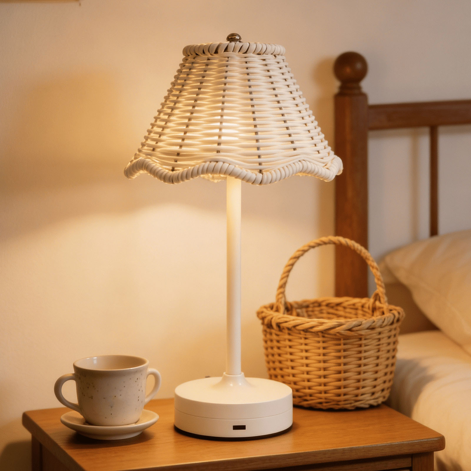 LED Vintage Rattan Table Lamp  - Desk Setup Vintage recensie en prijs