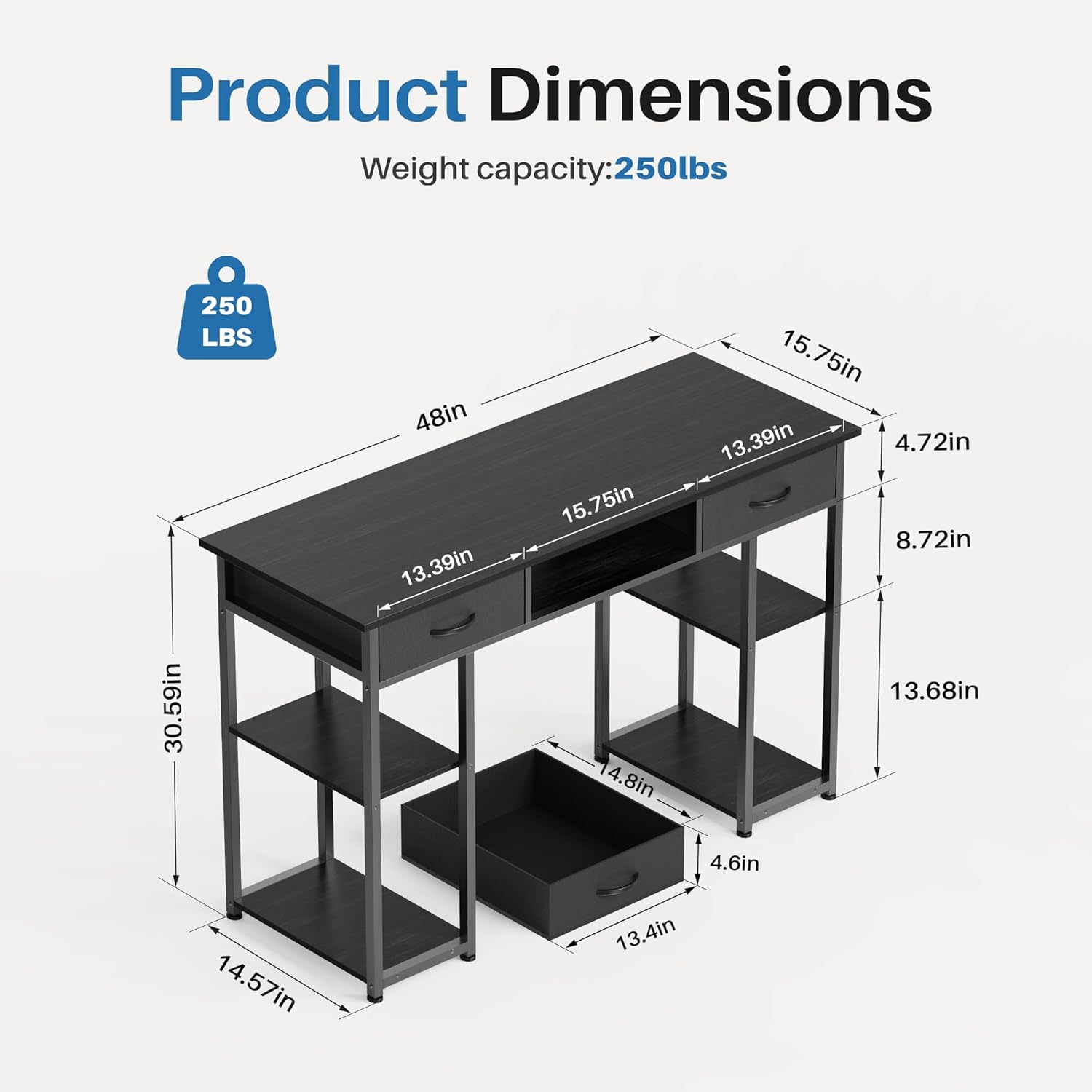 48-Inch Computer Desk with Fab - Desk Setup Workspace recensie en prijs