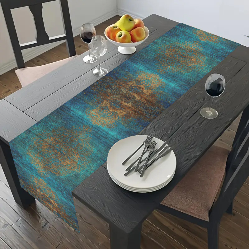 Dark Blue Retro Woven Table Ru - Desk Setup Dark recensie en prijs