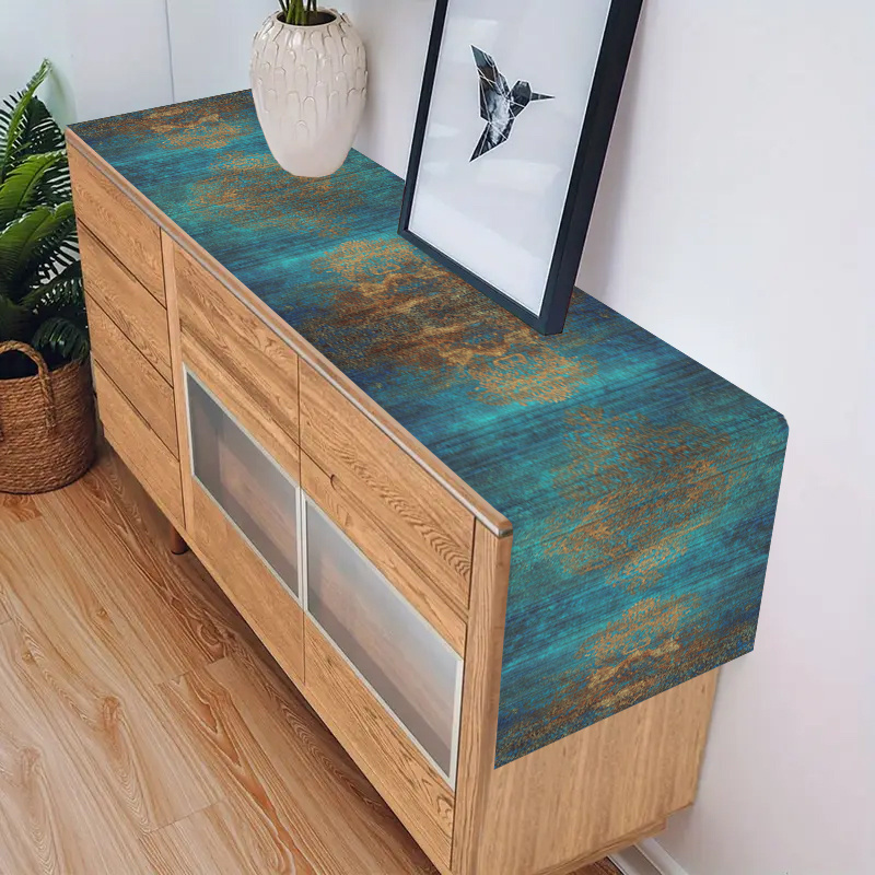 Dark Blue Retro Woven Table Ru - Desk Setup Dark recensie en prijs