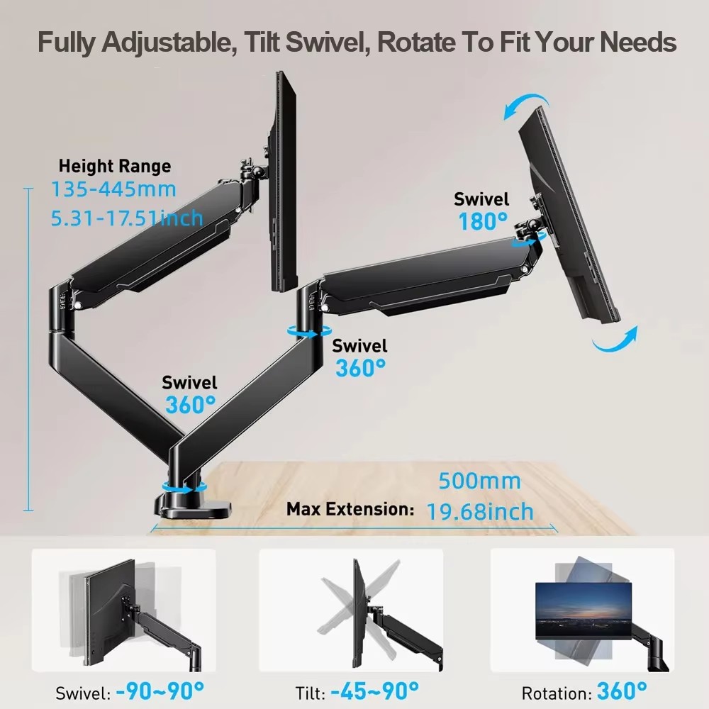 Dual Monitor Mount Stand Desk  - Dual Monitor Desk Setup recensie en prijs