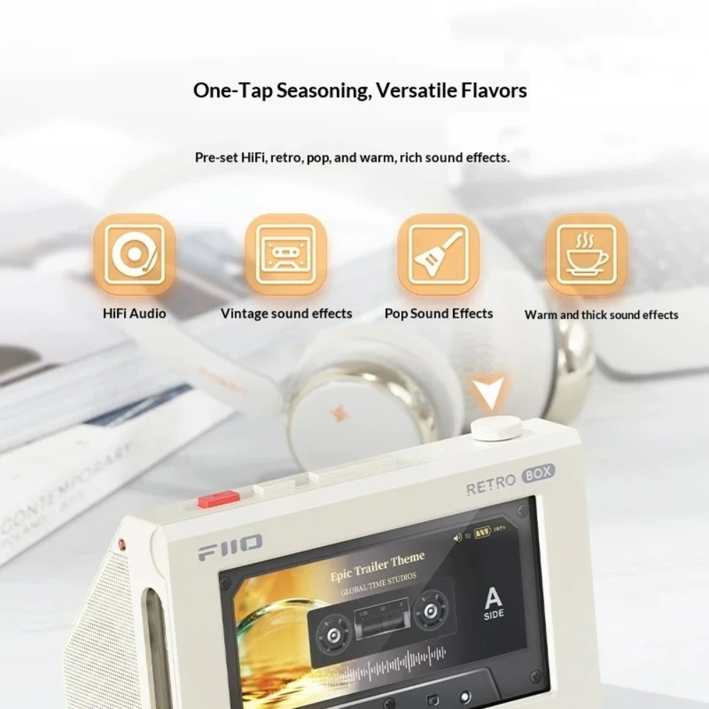 FiiO RETRO BOX Cassette Style  - Desk Setup With Speakers recensie en prijs