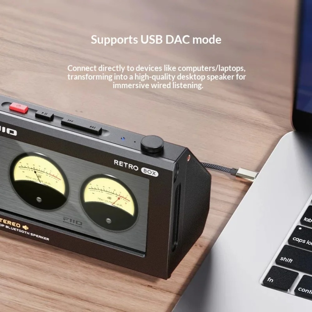 FiiO RETRO BOX Cassette Style  - Desk Setup With Speakers recensie en prijs