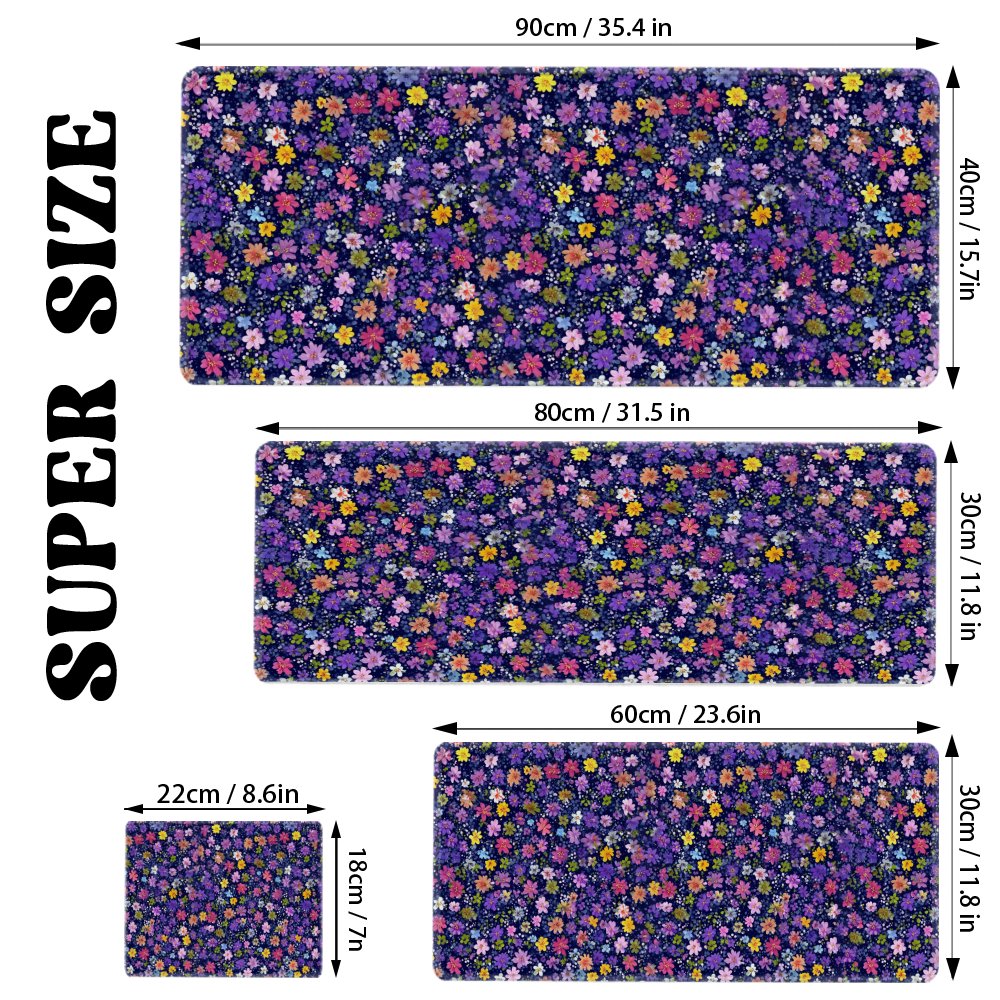 Floral Pattern Desk Mat Large  - Desk Setup Dark recensie en prijs